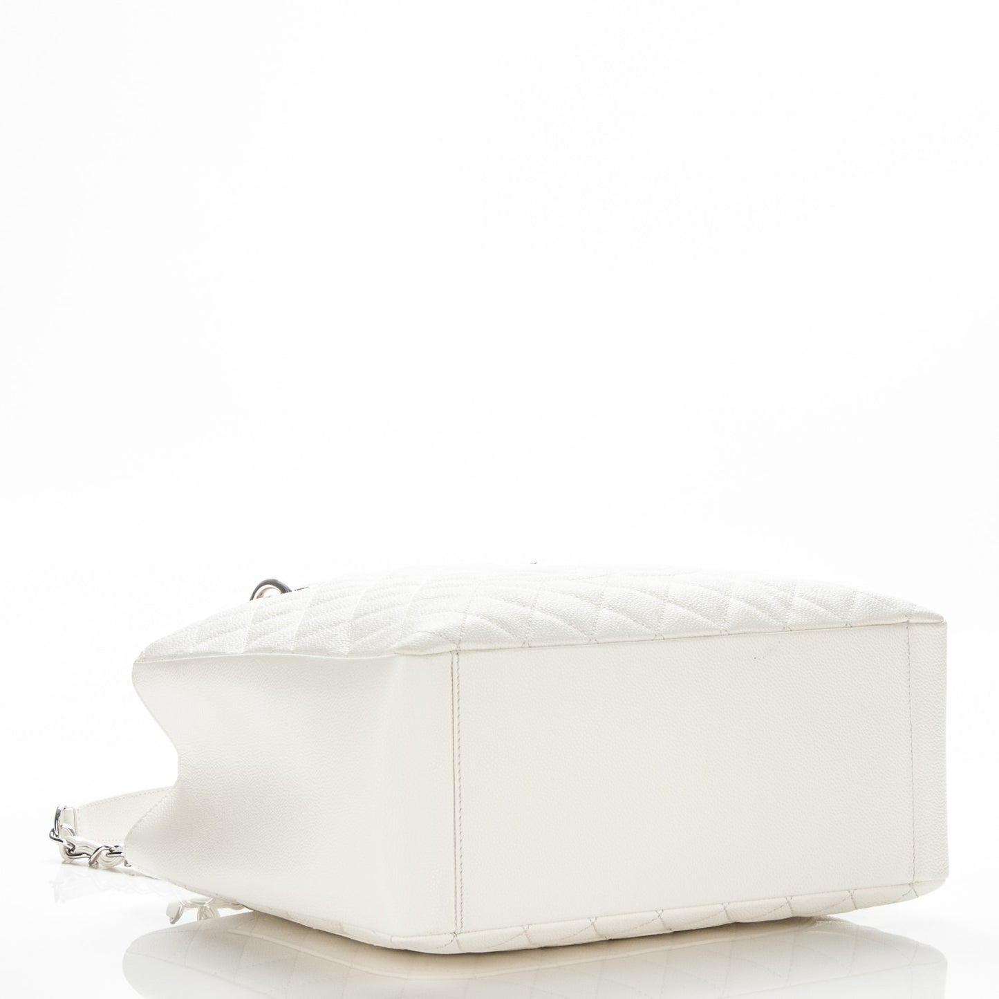 Caviar Quilted Grand Shopping Tote GST White