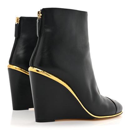 Chanel Lambskin Cap Toe Open Wedge 38 Black 5 of 10