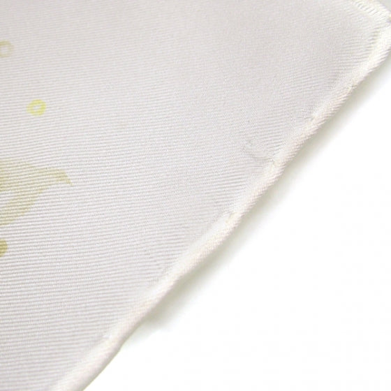 Silk Scarf Flowers White
