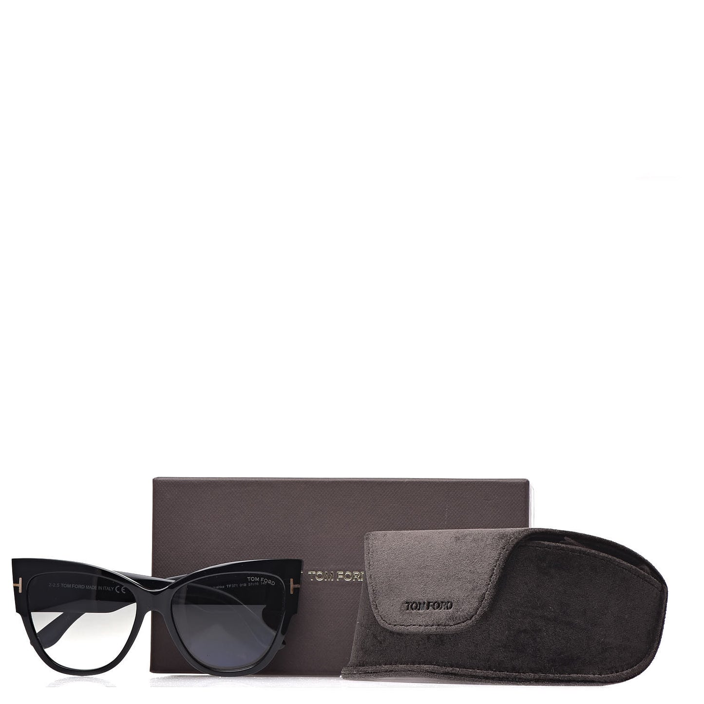 Acetate Anoushka Cat Eye Sunglasses TF371 Black