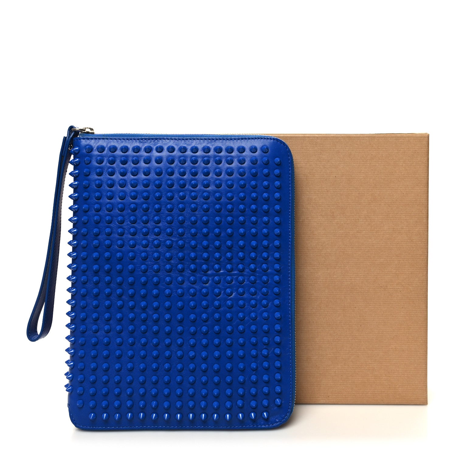 Christian Louboutin Calfskin Spiked IPad Case Blue Saphir 12 of 12