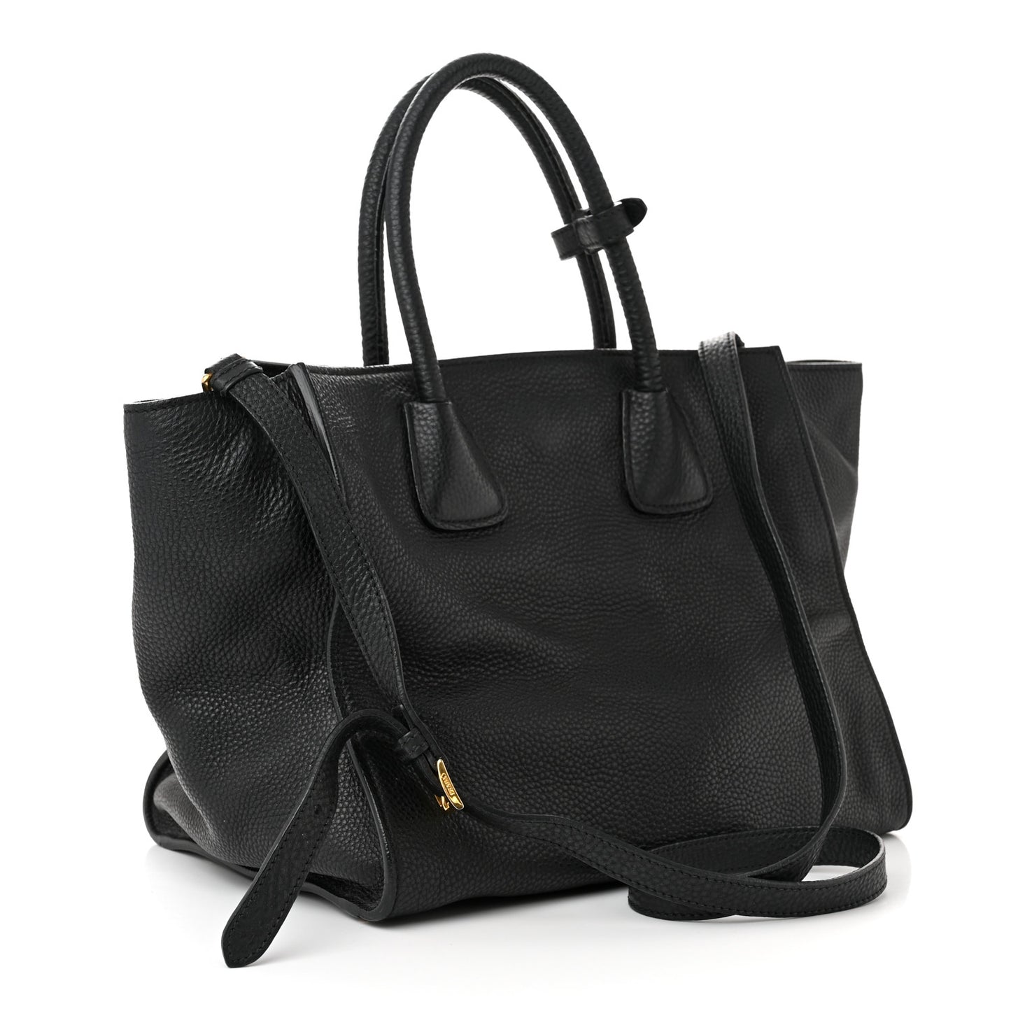 Vitello Daino Shopping Tote Black