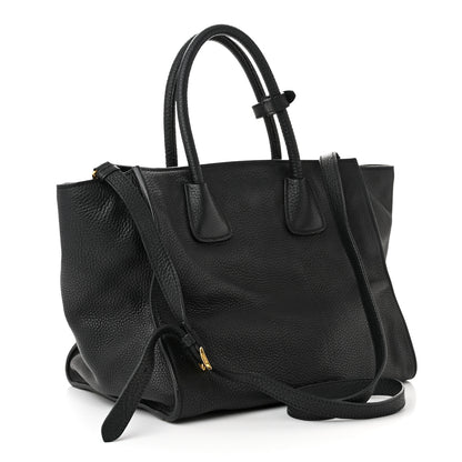 Prada Vitello Daino Shopping Tote Black 3 of 12