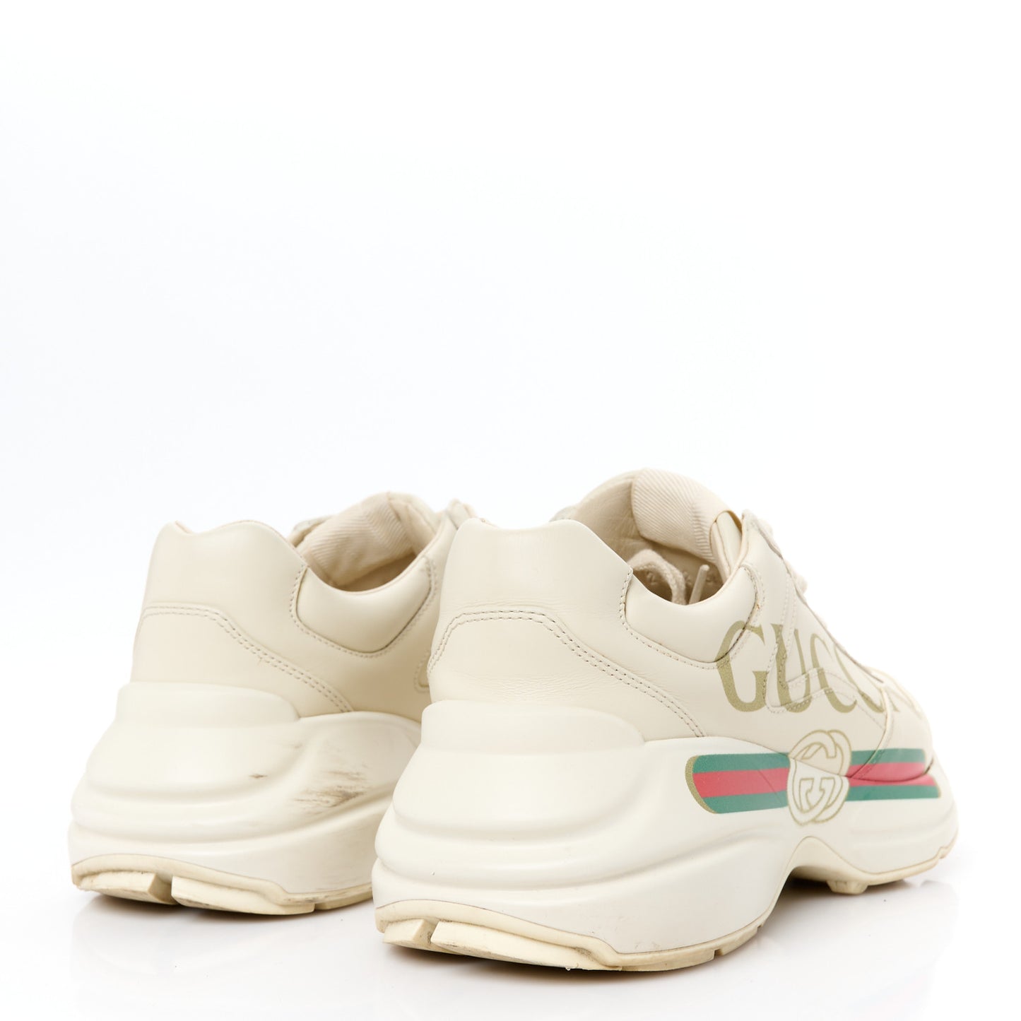 Calfskin Logo Womens Rhyton Sneakers 38.5 Ivory
