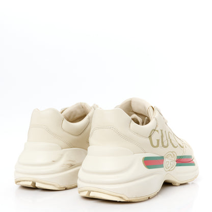 Gucci Calfskin Logo Womens Rhyton Sneakers 38.5 Ivory 5 of 11