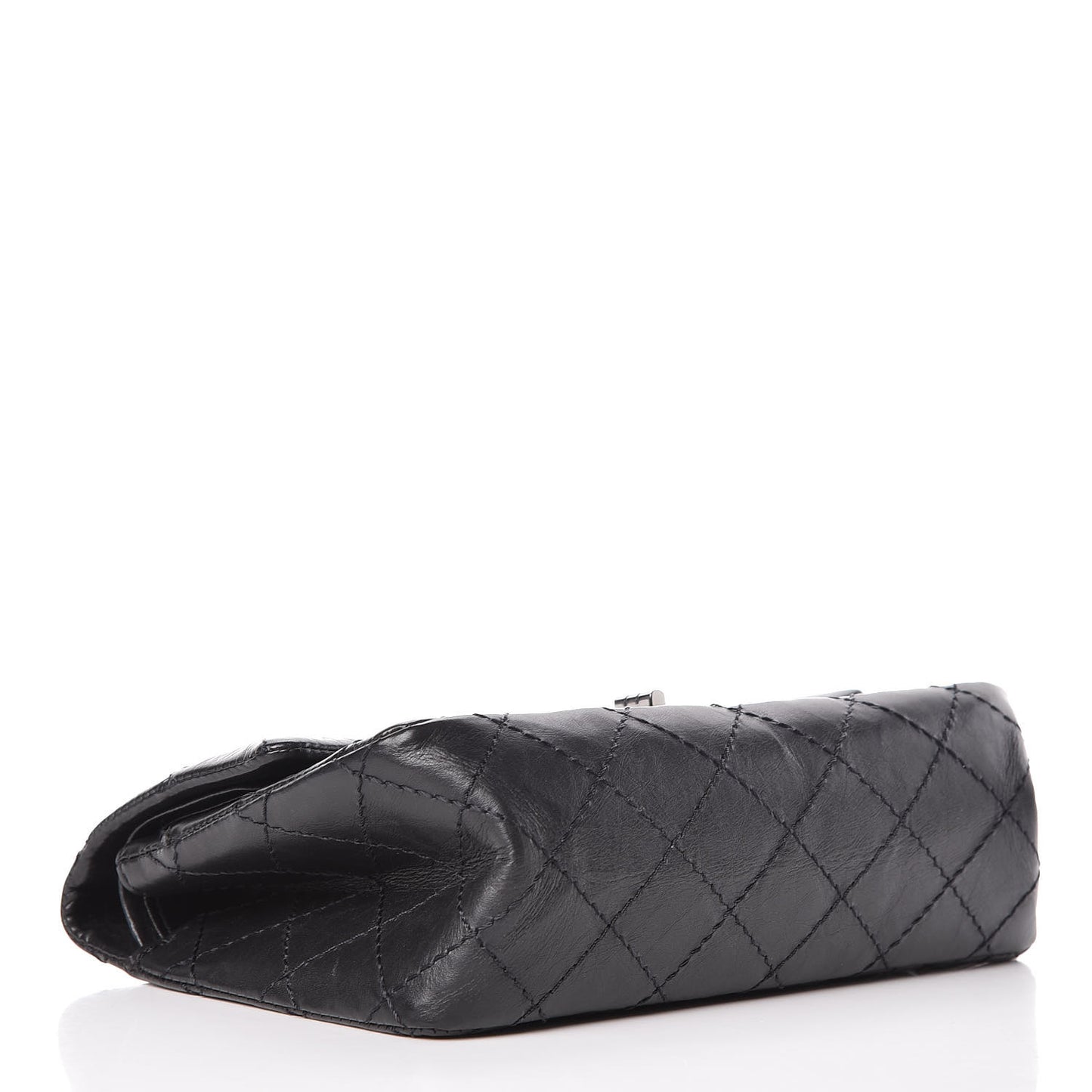 Aged Calfskin Quilted 2.55 Reissue 224 Flap Black
