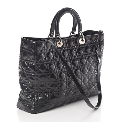 Christian Dior Patent Cannage Large Lady Dior Black 3 of 9