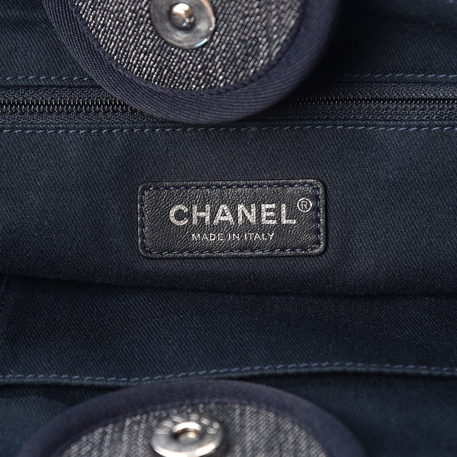 Chanel Canvas Large Deauville Tote Blue Orange 6 of 10