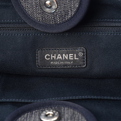Chanel Canvas Large Deauville Tote Blue Orange 6 of 10