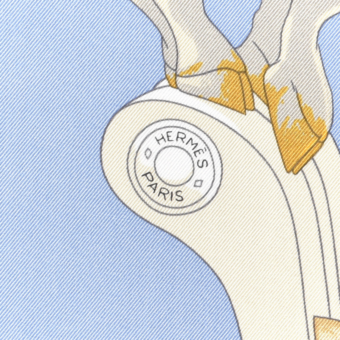 Silk Story Scarf 90 Bleu Lavande Vert