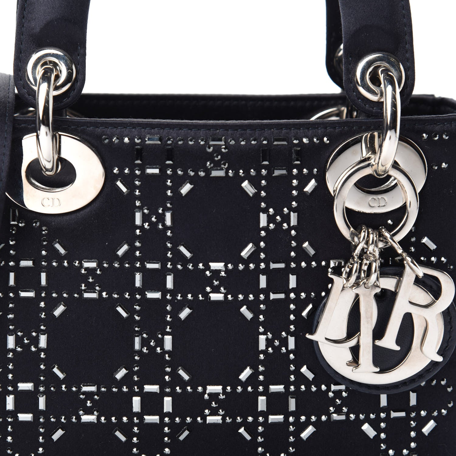 Christian Dior Satin Crystal Cannage Mini Lady Dior Black 10 of 10