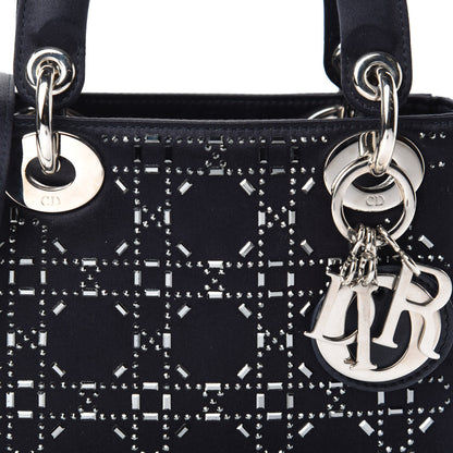 Christian Dior Satin Crystal Cannage Mini Lady Dior Black 10 of 10