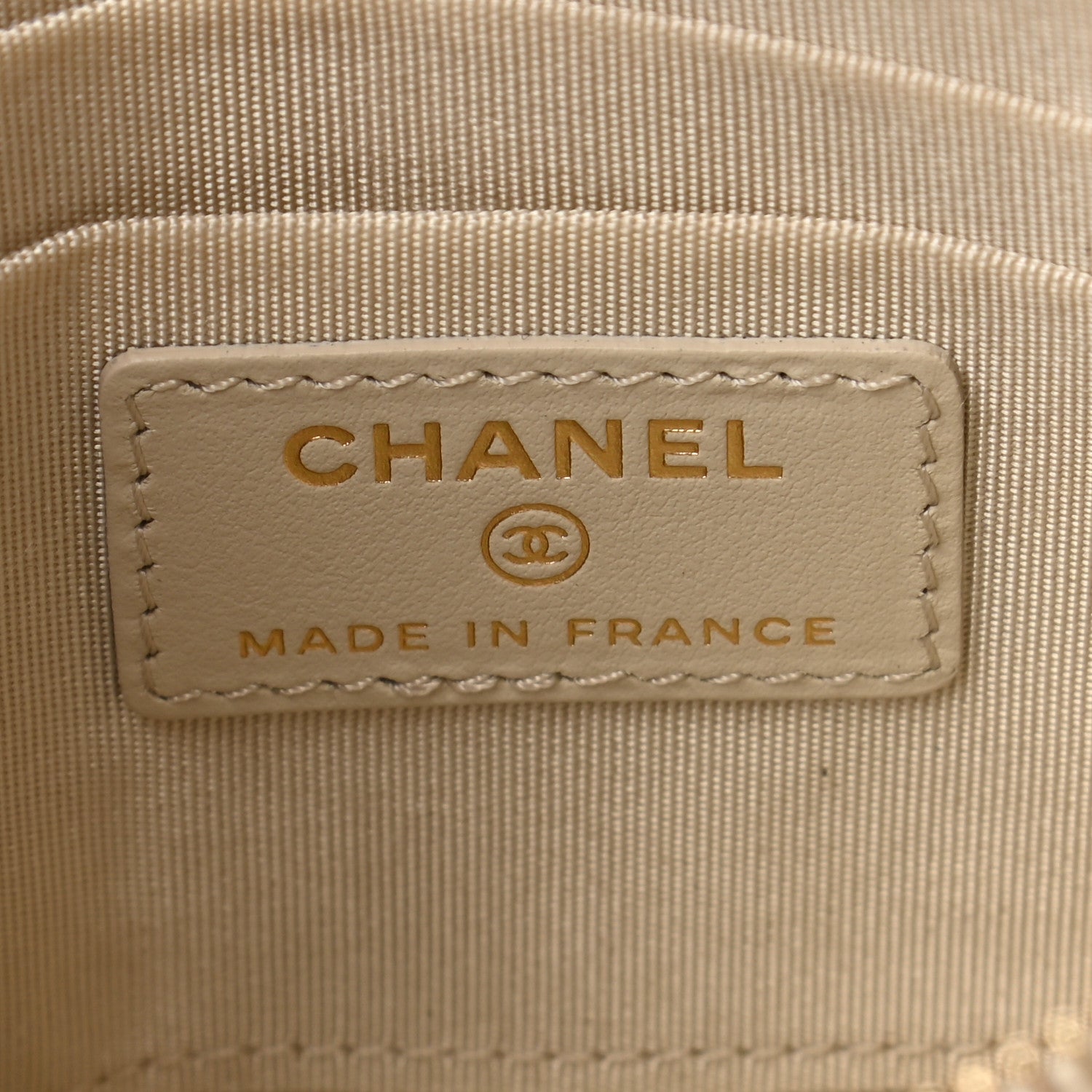 Chanel Shiny Goatskin Quilted Chanel 19 Flat Wallet Pouch Light Beige 6 of 8