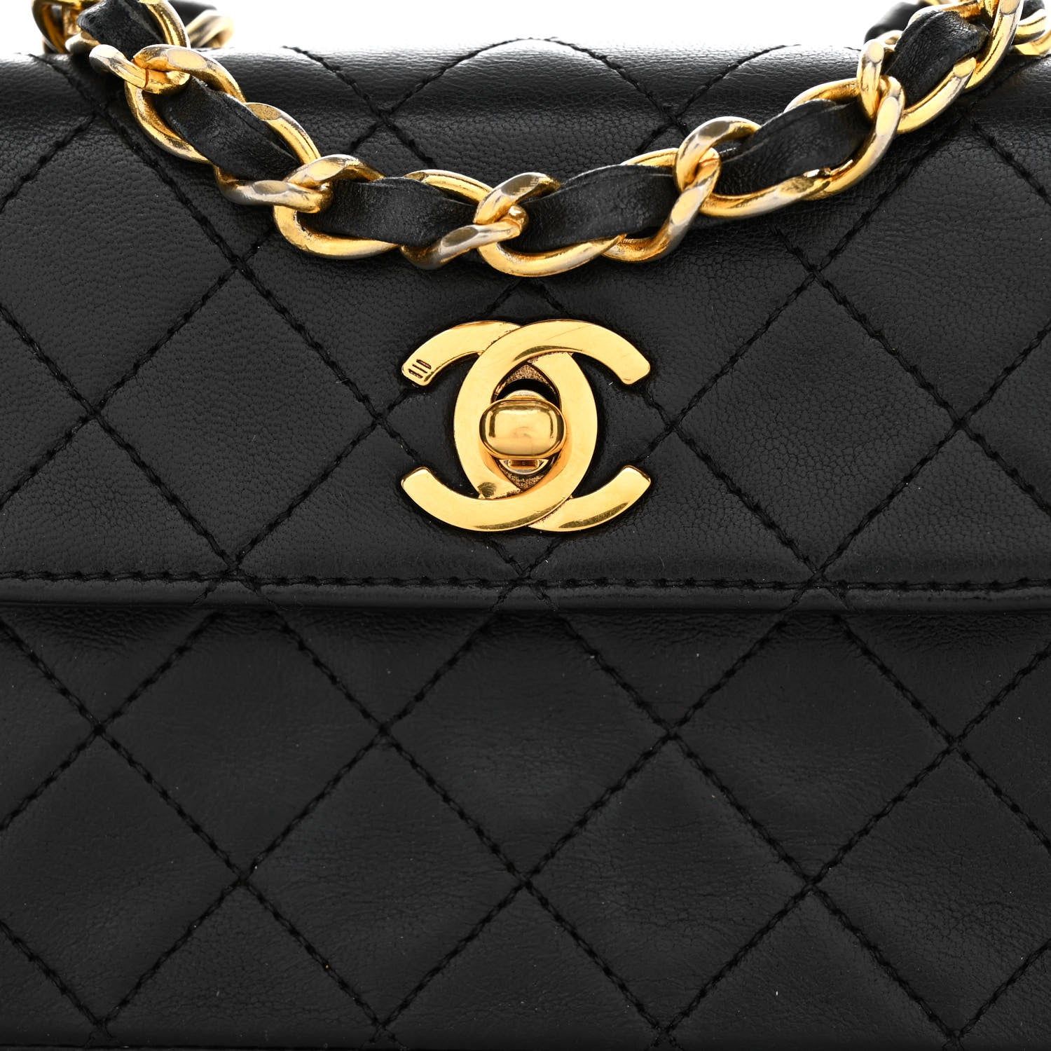 Chanel Lambskin Quilted Extra Mini Flap Black 9 of 12