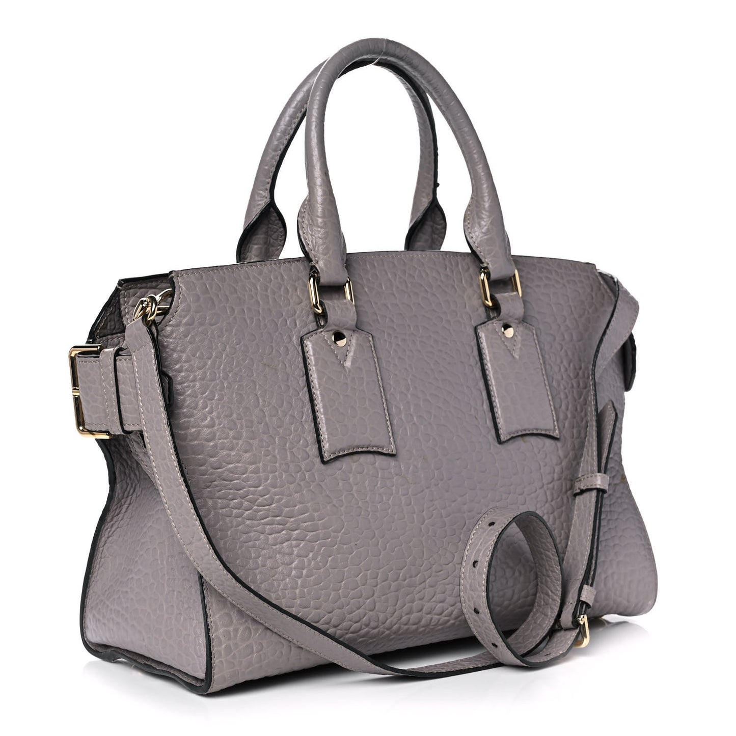 Signature Grain Medium Clifton Bag Grey
