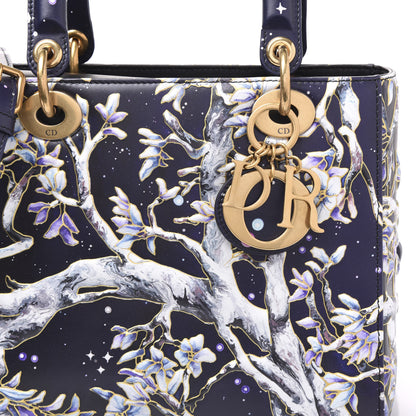 Christian Dior Smooth Calfskin Raqib Shaw Medium Lady Dior Navy Multicolor 8 of 9