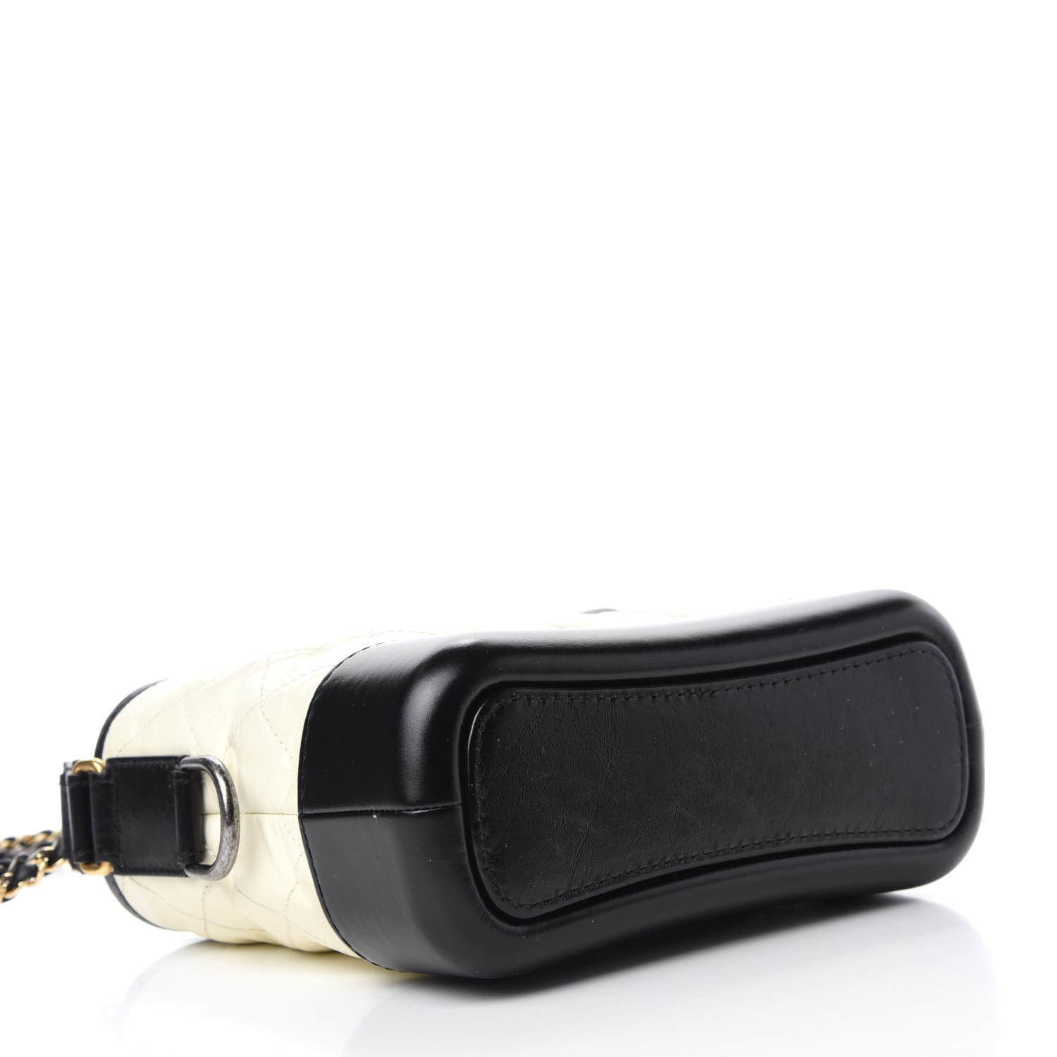 Chanel Aged Calfskin Quilted Small Gabrielle Hobo Black White 4 of 11