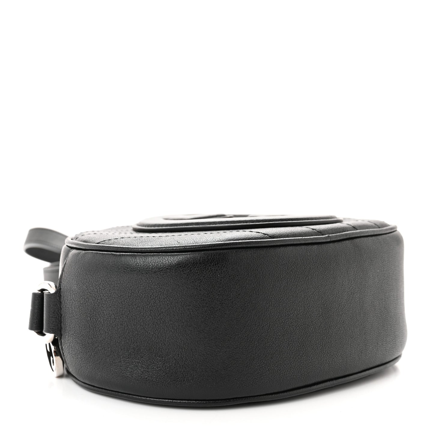 Sakai Be Green Calfskin Diagonal Stitched Mini Blondie Shoulder Bag Black
