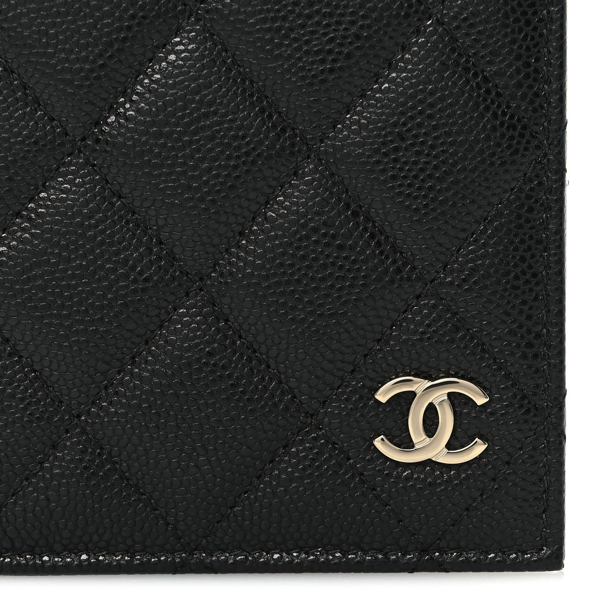 Caviar Quilted Passport Holder Black