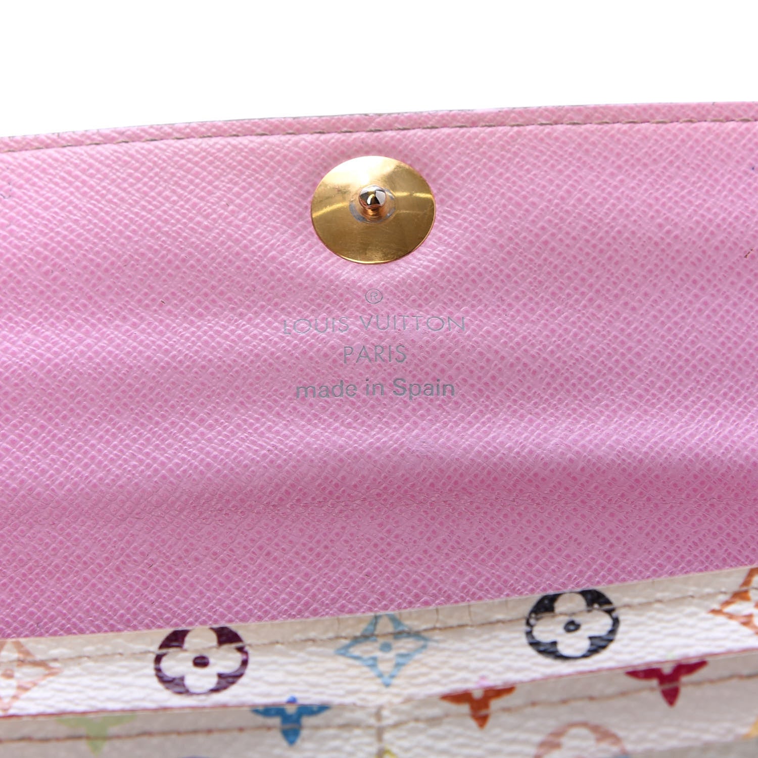 Louis Vuitton Monogram Multicolor Sarah Wallet White Litchi 6 of 10