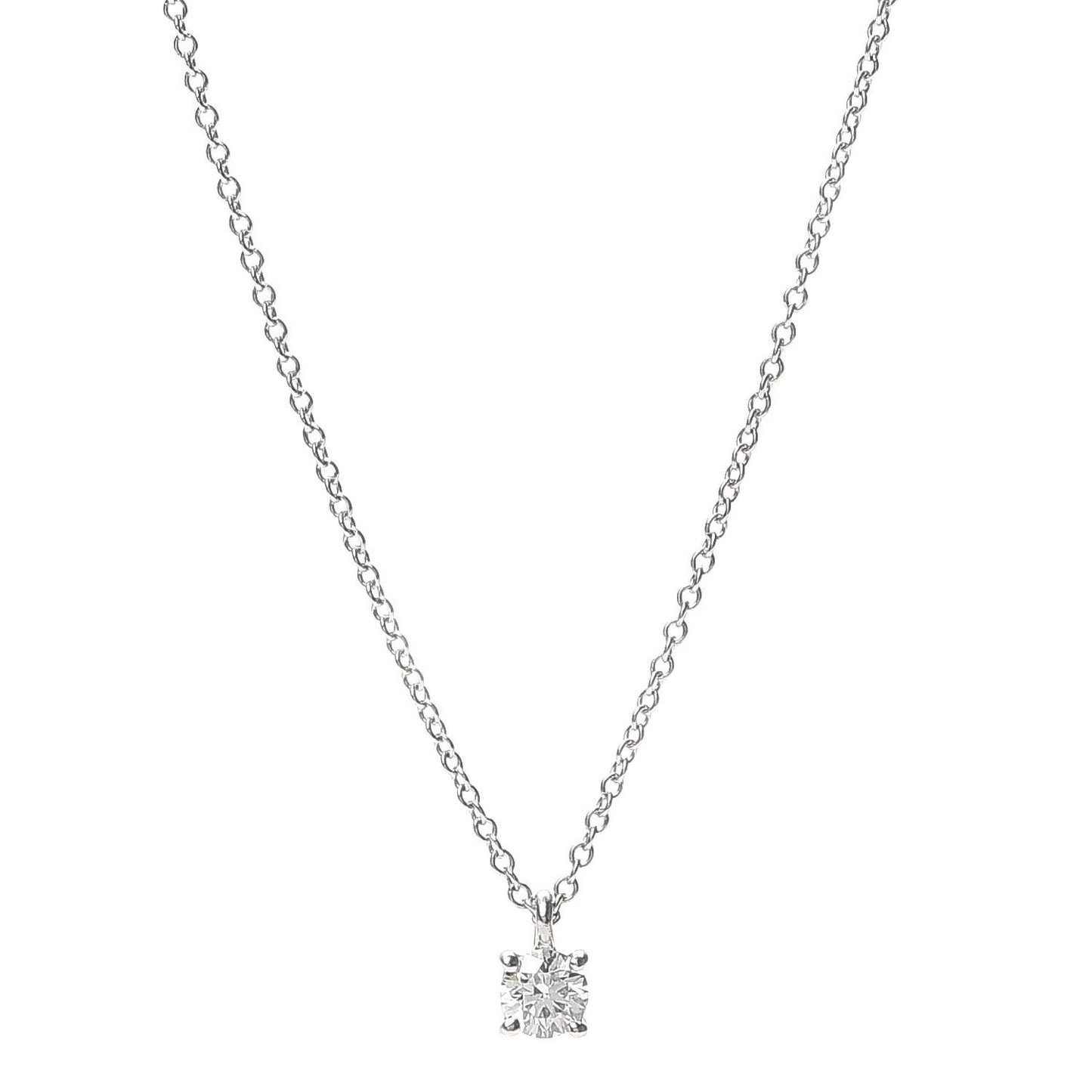 Platinum Diamond .23ct Solitaire Pendant Necklace