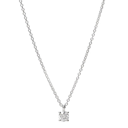 Tiffany Platinum Diamond .23ct Solitaire Pendant Necklace 1 of 6