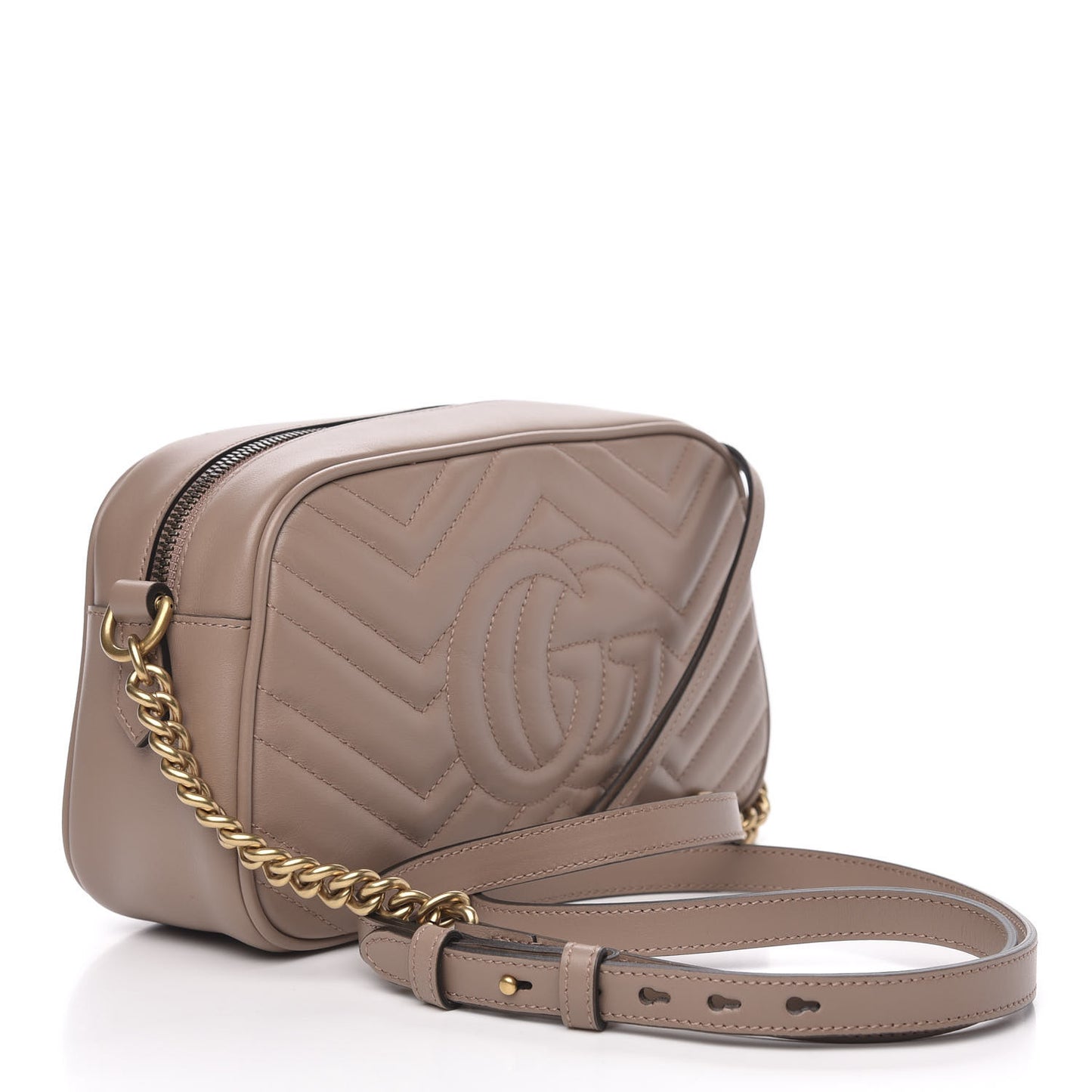 Calfskin Matelasse Small GG Marmont Chain Shoulder Bag Porcelain Rose