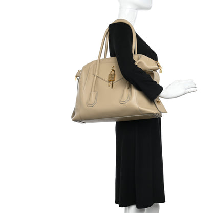 Givenchy Smooth Calfskin Medium Antigona Soft Lock Duffle Bag Beige 2 of 11