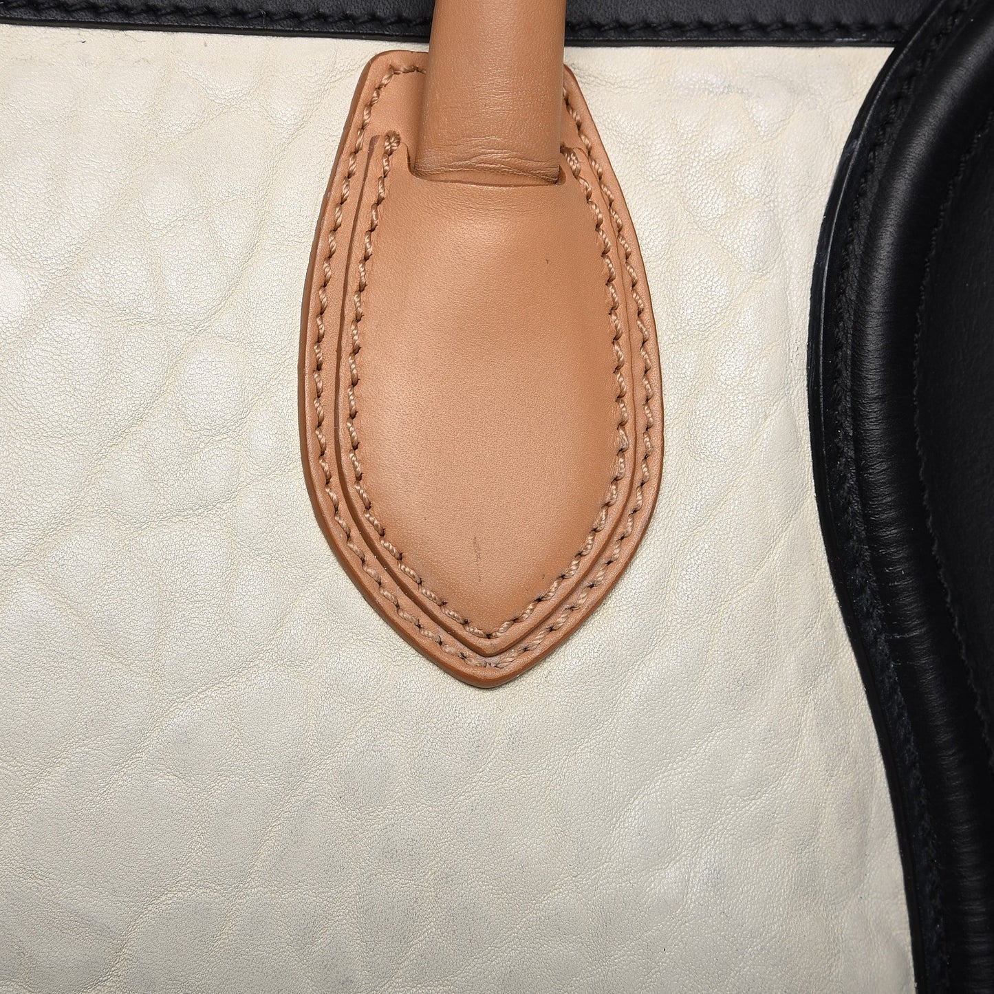 Smooth Calfskin Shrunken Lambskin Mini Tri-Color Luggage White