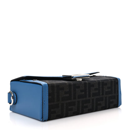 Fendi Recycled Fabric Jacquard Vitello King FF 1974 Baguette Soft Trunk Asfalto Black Fiordaliso 3 of 6