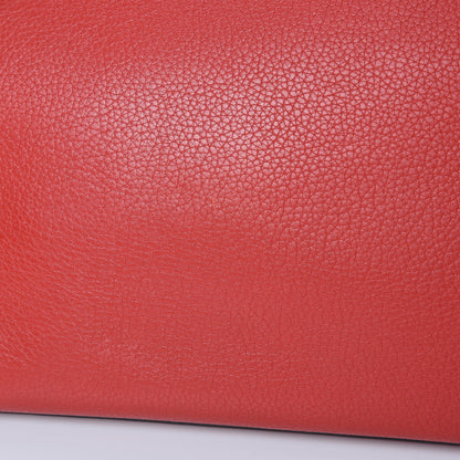 Celine Drummed Calfskin Suede Medium Trapeze Coquelicot 14 of 14