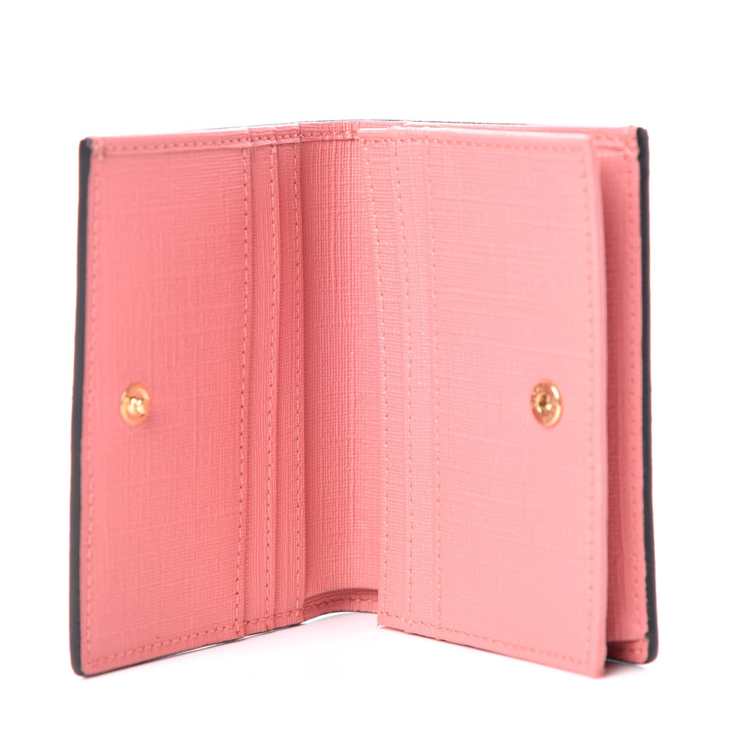 GG Supreme Monogram Face Embroidered Card Case Wallet Pink