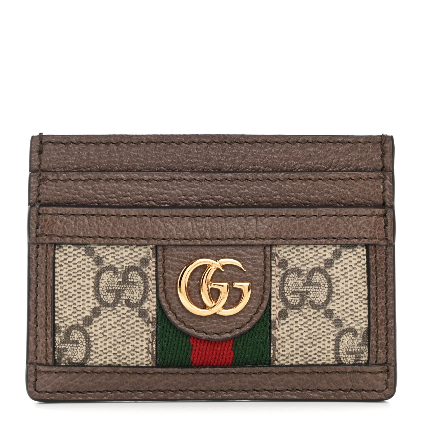 GG Supreme Monogram Ophidia Card Holder Brown