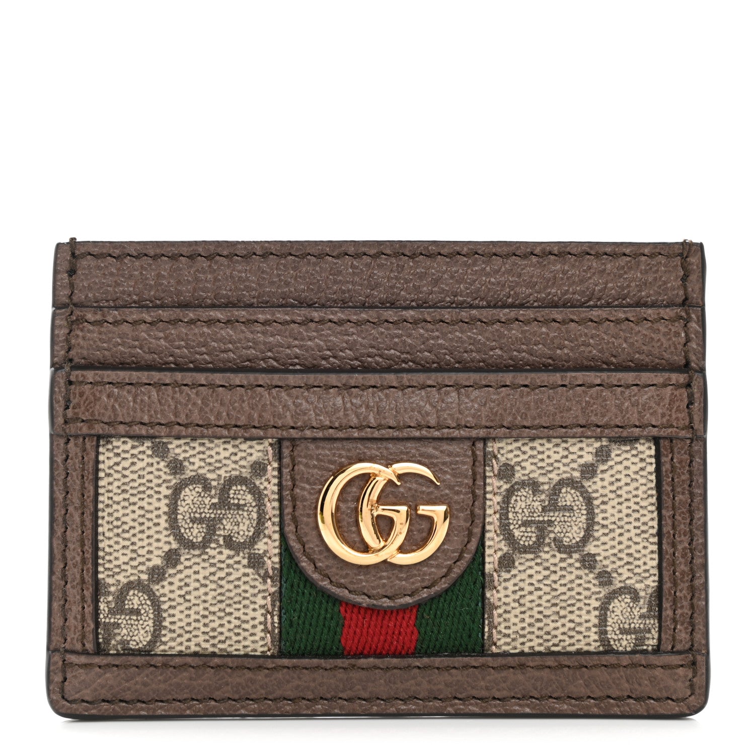 Gucci GG Supreme Monogram Ophidia Card Holder Brown 1 of 7