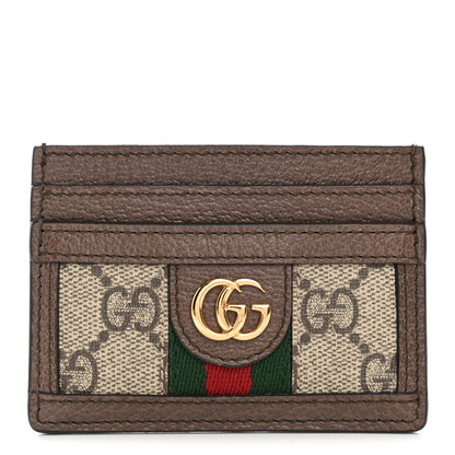 Gucci GG Supreme Monogram Ophidia Card Holder Brown 1 of 7