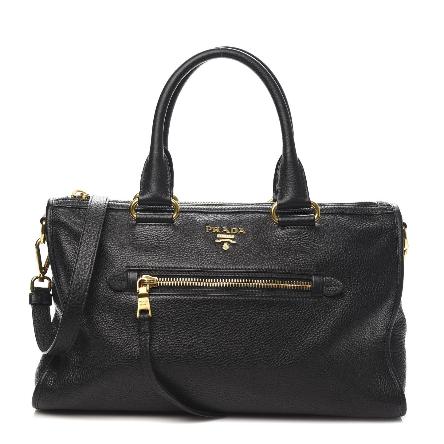 Vitello Daino Shopping Satchel Black