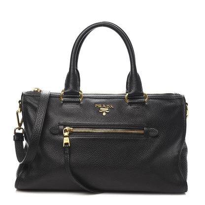 Prada Vitello Daino Shopping Satchel Black 1 of 9