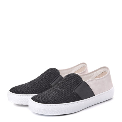 Chanel Suede Calfskin Tweed Sneakers 36.5 Black White 3 of 9