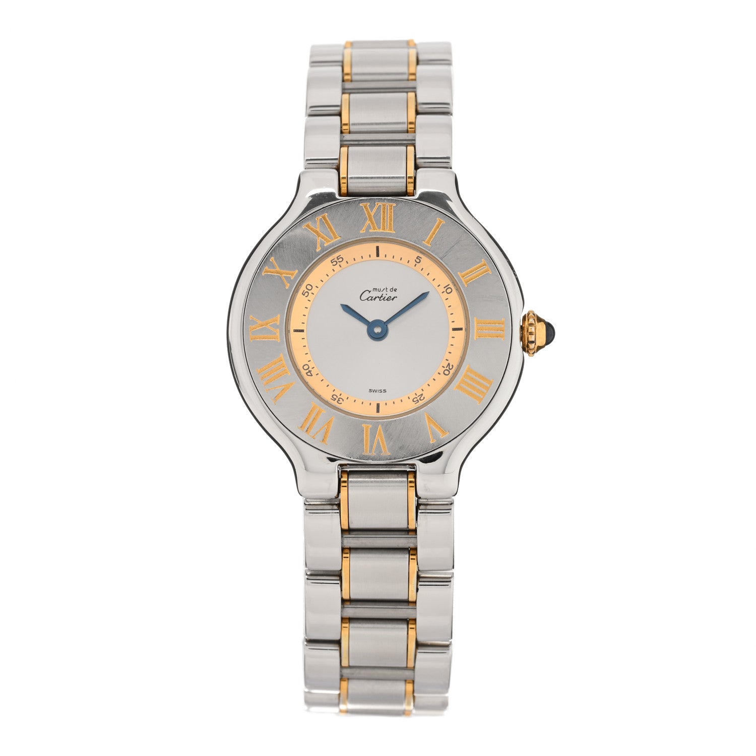 Cartier Stainless Steel 18K Yellow Gold 28mm Must De 21 Quartz Watch 1 of 5