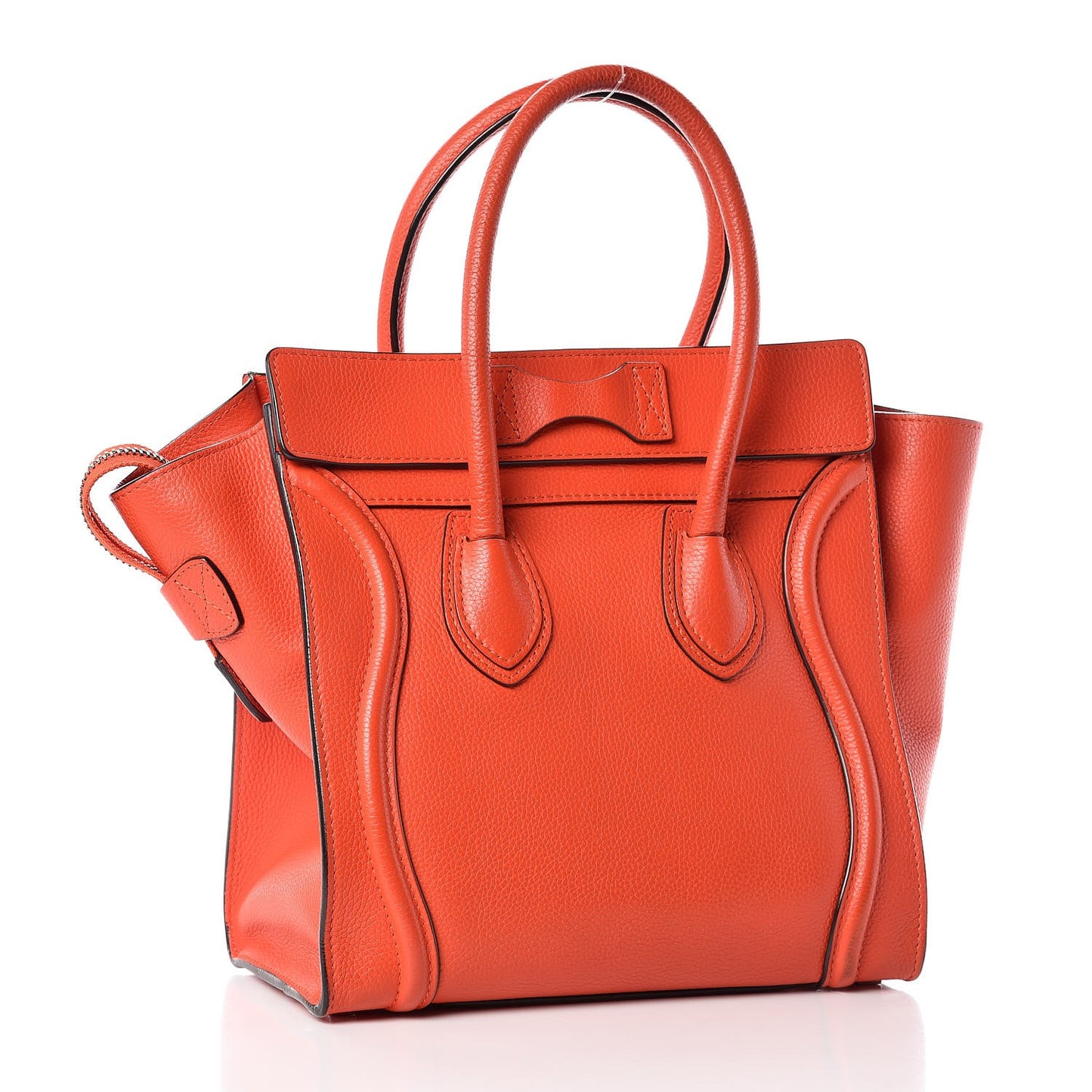 Drummed Calfskin Micro Luggage Vermillion
