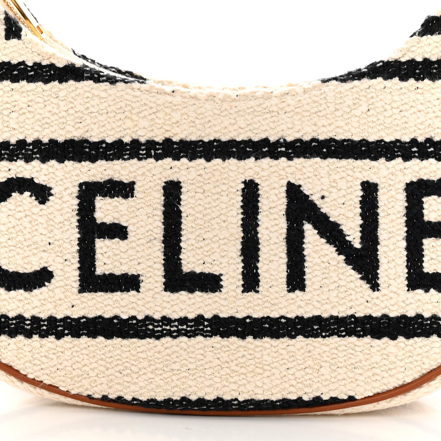Celine Textile Medium Ava Shoulder Bag White Black 9 of 12