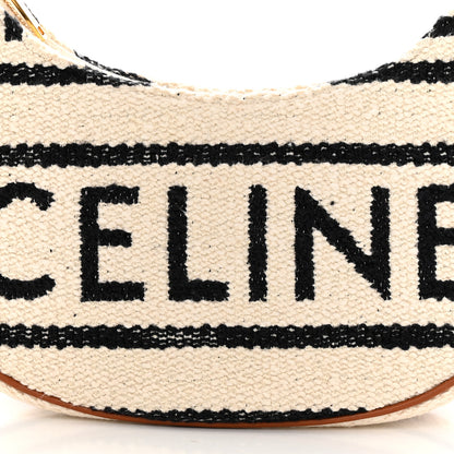 Celine Textile Medium Ava Shoulder Bag White Black 9 of 12