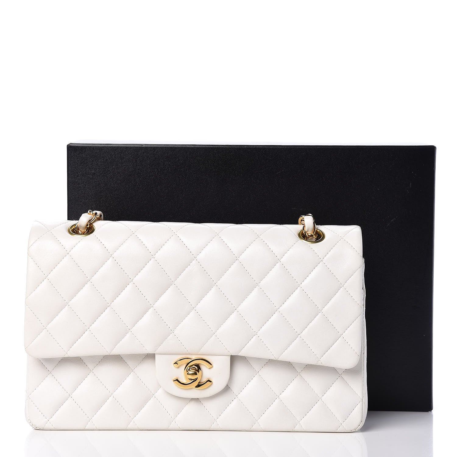 Chanel Lambskin Quilted Medium Double Flap White 20 of 20