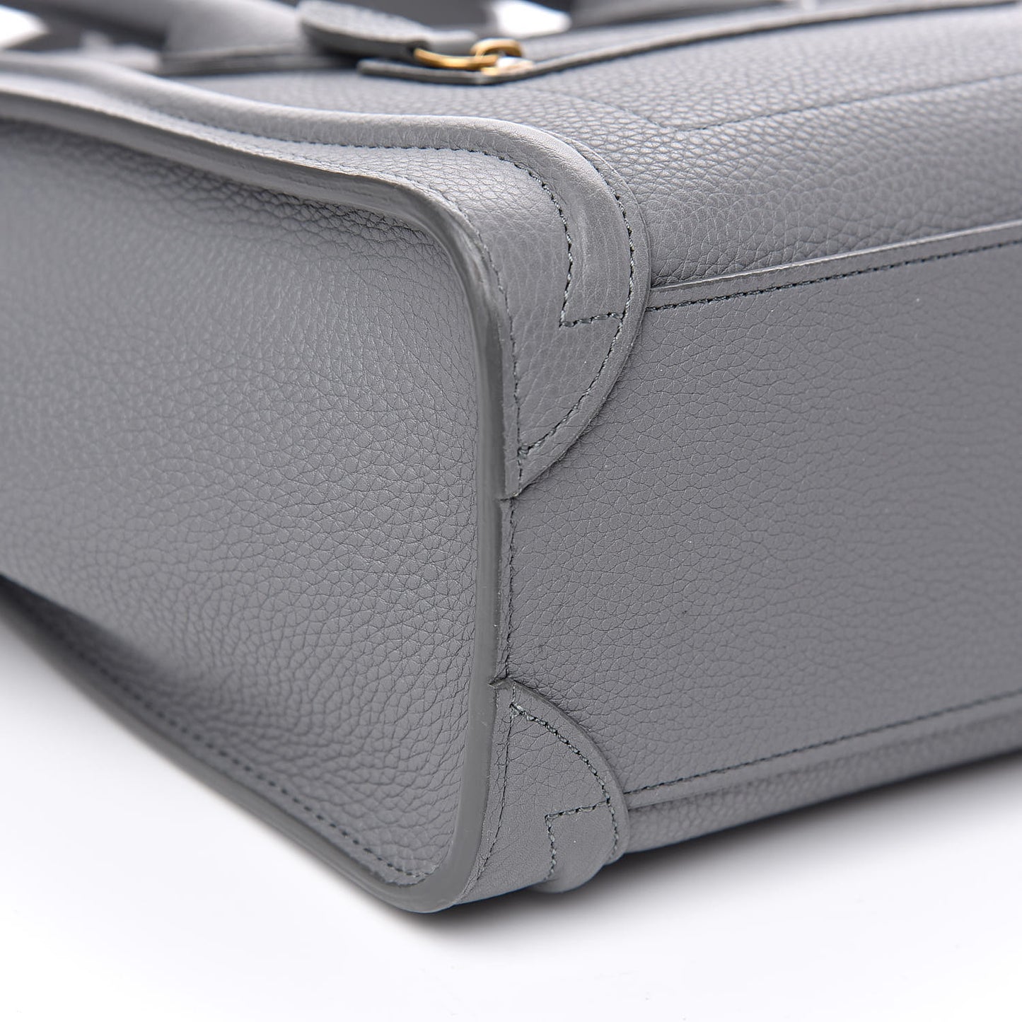 Drummed Calfskin Nano Luggage Kohl