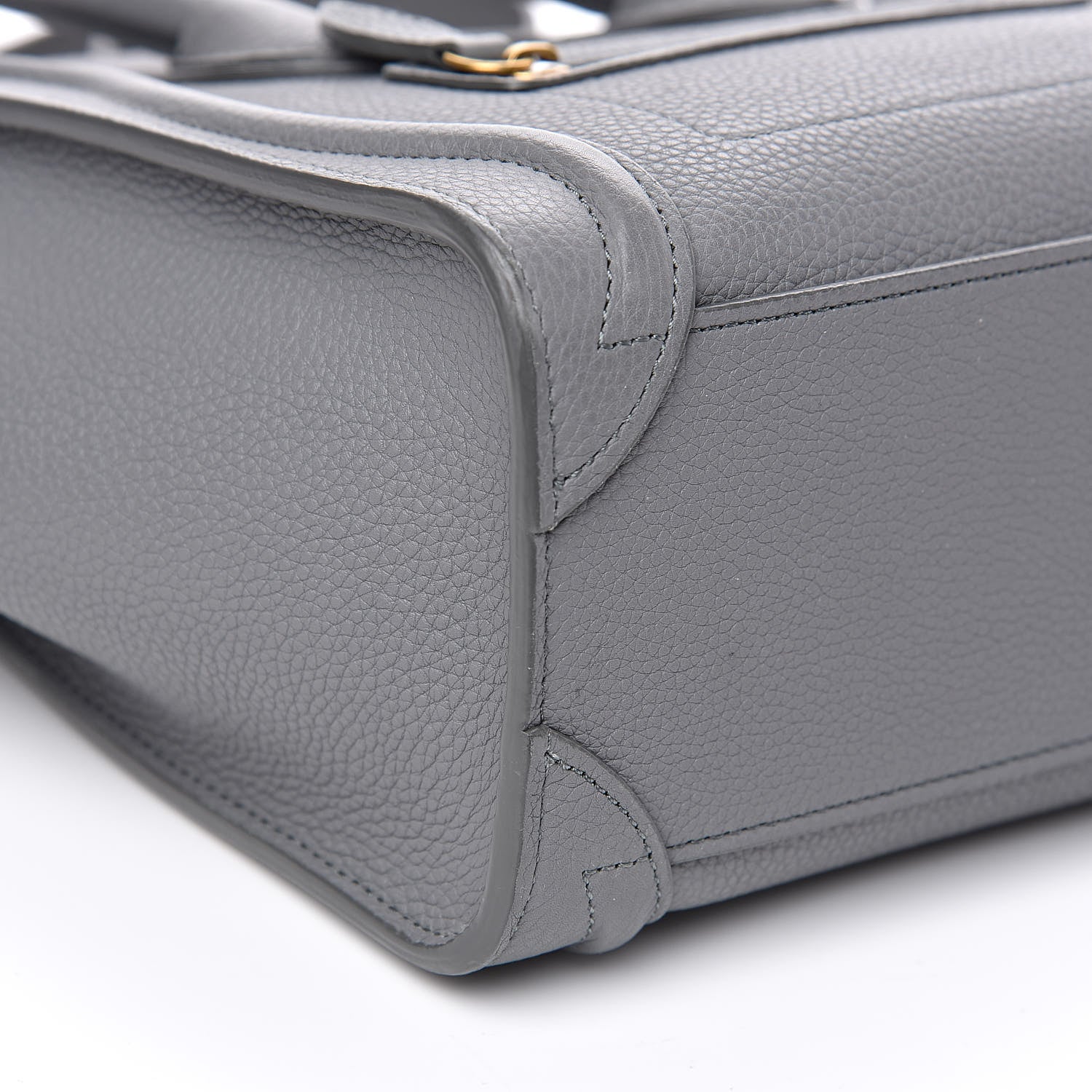 Celine Drummed Calfskin Nano Luggage Kohl 9 of 14