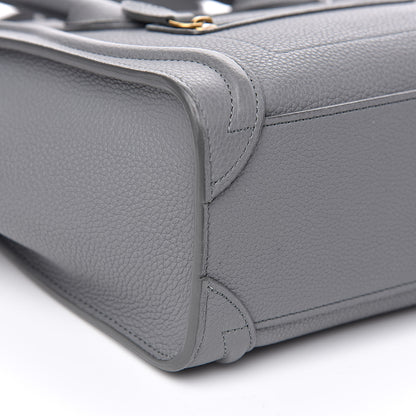 Celine Drummed Calfskin Nano Luggage Kohl 9 of 14