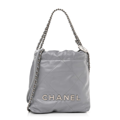 Chanel Shiny Calfskin Quilted Mini Chanel 22 Grey 1 of 11