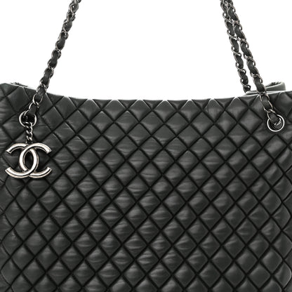 Chanel Iridescent Calfskin Quilted New Bubble North South Tote Dark Green 9 of 9