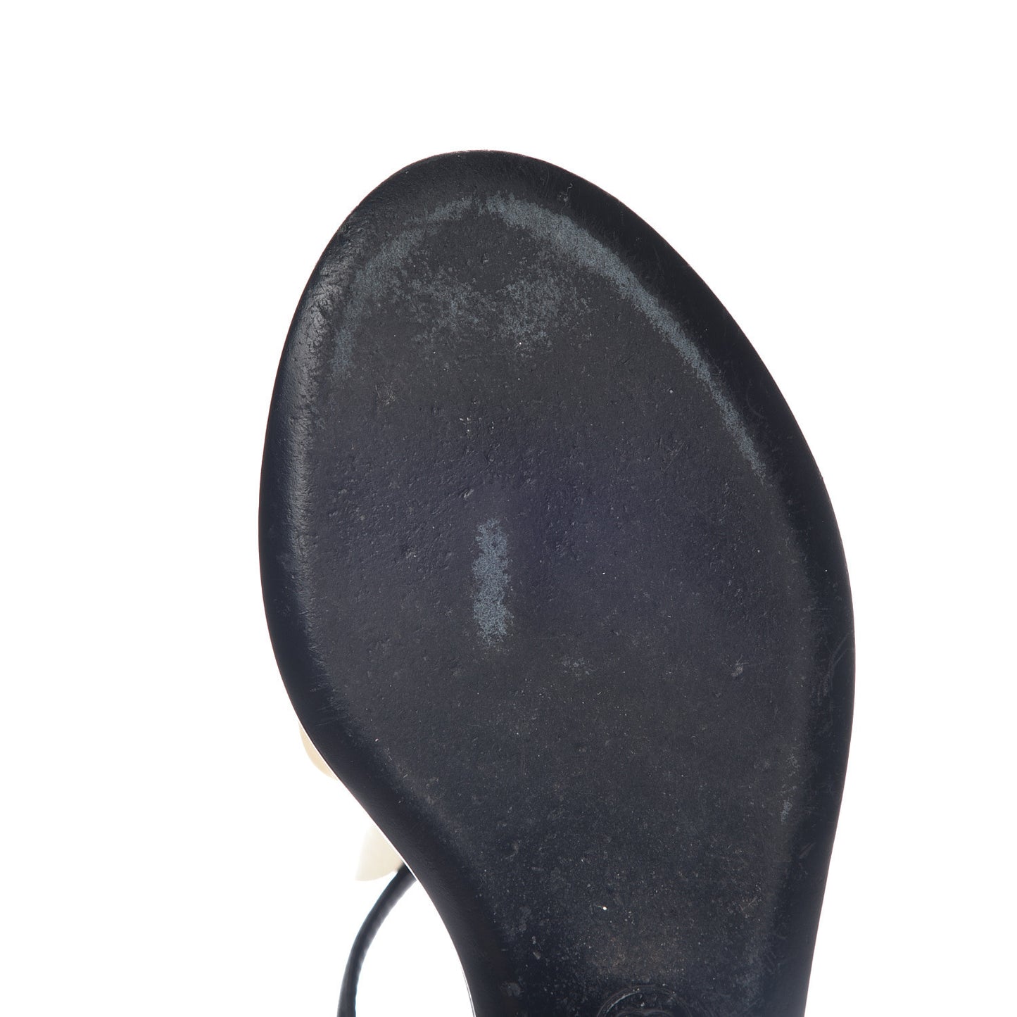 Lambskin Camellia Thong Sandals 36 Black White