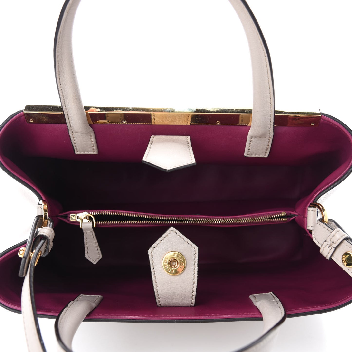 Vitello Dolce Century Petite 2Jours Tote Grigio Polvere Ciclamino
